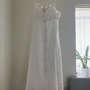 White cottage core style dress by oak + fort - Medium